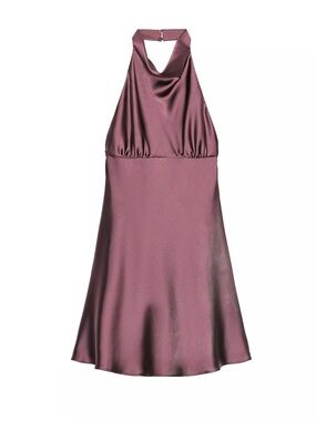 Zara Burgundy satin mini effect dress